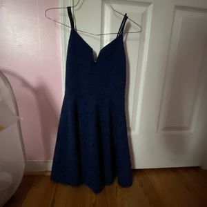 Navy blue spaghetti strap sun dress